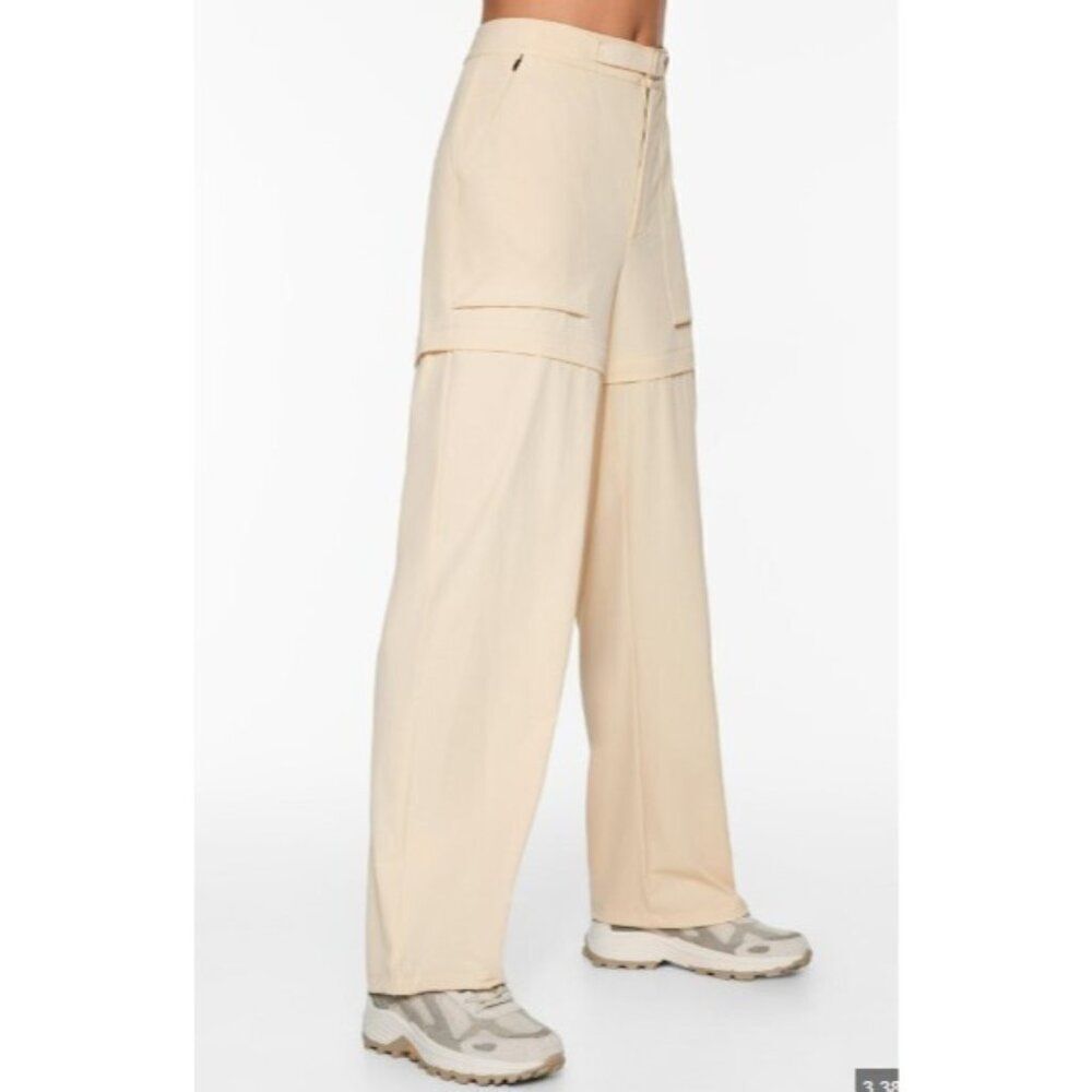 Oysho Womens Pants Medium Beige Khaki Casual Convertible Polyamide 1245/666 NWT